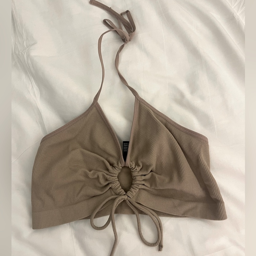 Brown halter top